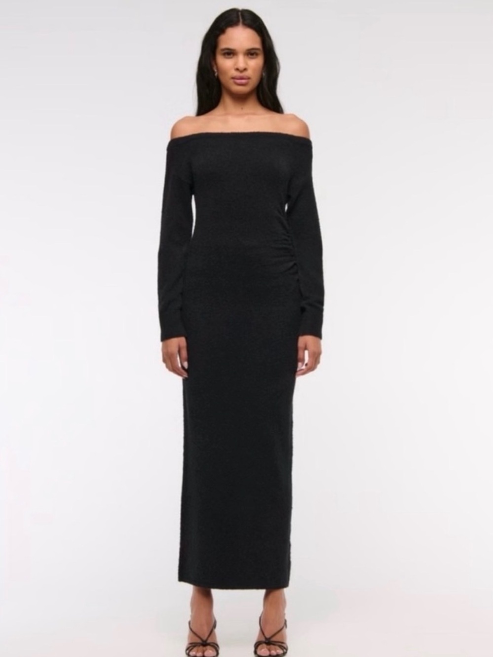 Abercrombie Women's Off-The-Shoulder Boucle Maxi Sweater Dress - Picture 2 of 3